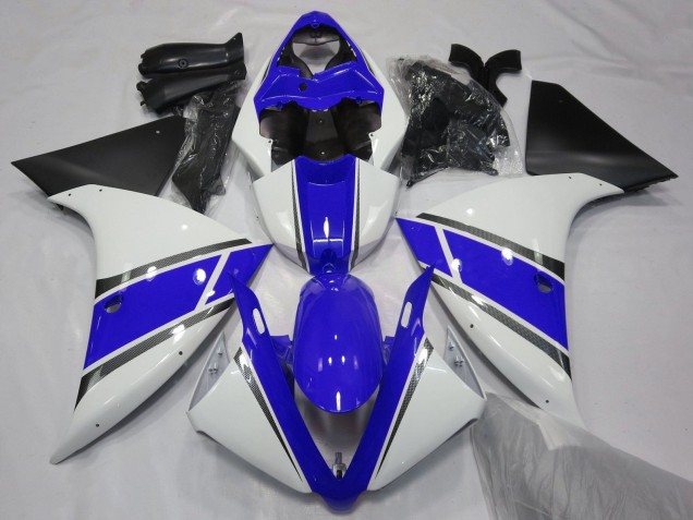 Lojas Carenagens Moto Yamaha YZF 1000 R1 2009-2011 - Branco Azul Prata Preto Fosco