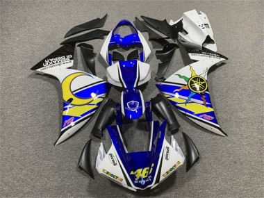 Lojas Carenagens Moto Yamaha YZF 1000 R1 2009-2011 - Branco Azul Amarelo Preto Sol e Lua