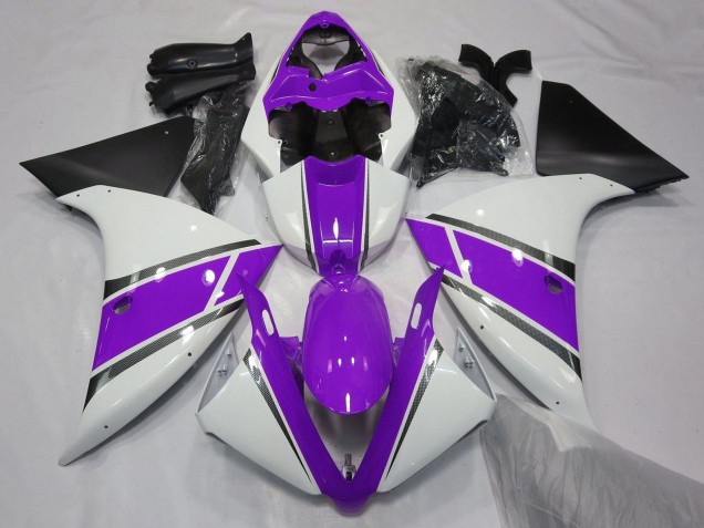 Lojas Carenagens Moto Yamaha YZF 1000 R1 2009-2011 - Branco Roxo Preto