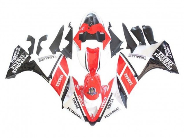 Lojas Carenagens Moto Yamaha YZF 1000 R1 2009-2011 - Branco Vermelho Preto Petronas