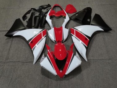Lojas Carenagens Moto Yamaha YZF 1000 R1 2012-2014 - Vermelho Branco Preto Fosco