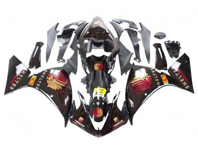 Lojas Carenagens Moto Yamaha YZF 1000 R1 2012-2014 - Preto Brilhante Vermelho Amarelo Sheltes