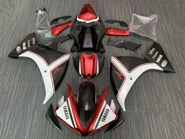 Lojas Carenagens Moto Yamaha YZF 1000 R1 2012-2014 - Branco Vermelho Preto