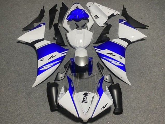 Lojas Carenagens Moto Yamaha YZF 1000 R1 2012-2014 - Branco Azul Preto Prata Listra