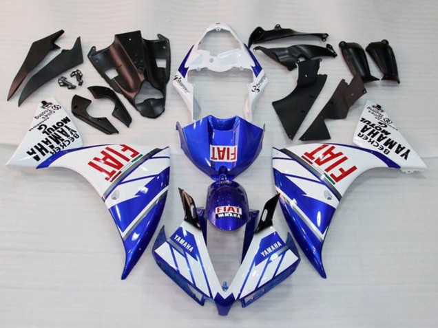 Lojas Carenagem Moto Yamaha YZF 1000 R1 2012-2014 - Branco Azul Vermelho Fiat