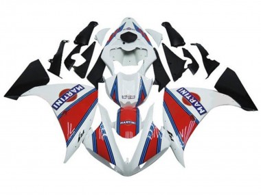 Lojas Carenagens Moto Yamaha YZF 1000 R1 2012-2014 - Branco Vermelho Azul Martini