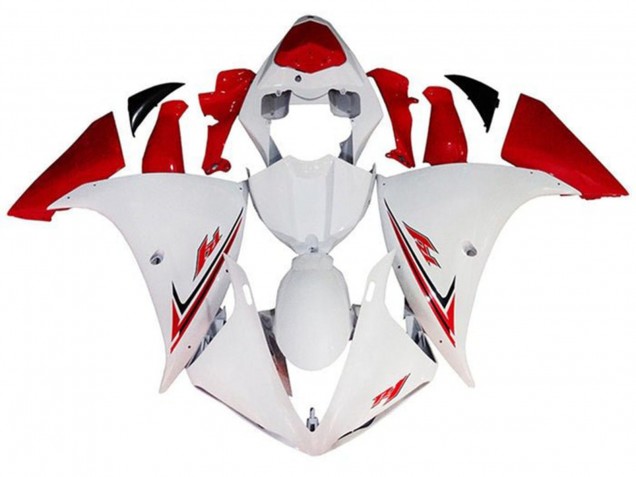 Lojas Carenagens Moto Yamaha YZF 1000 R1 2012-2014 - Branco Vermelho