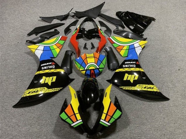 Lojas Carenagens Moto Yamaha YZF 1000 R1 2012-2014 - Preto Brilhante Amarelo Vermelho Azul Verde HP Roda das Cores