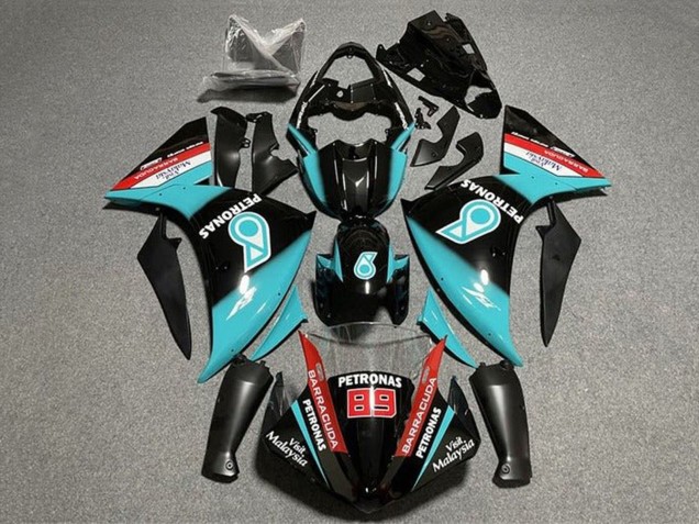 Lojas Carenagens Moto Yamaha YZF 1000 R1 2012-2014 - Preto Brilhante Azul Petronas