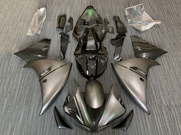 Lojas Carenagens Moto Yamaha YZF 1000 R1 2012-2014 - Cinzento Fosco Preto Brilhante