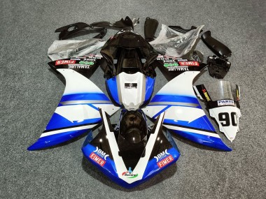 Lojas Carenagens Moto Yamaha YZF 1000 R1 2012-2014 - Branco Azul Preto Fimer Yamalube 90