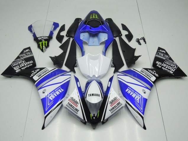 Lojas Carenagens Moto Yamaha YZF 1000 R1 2012-2014 - Branco Azul Preto Verde Monstro Yamalube