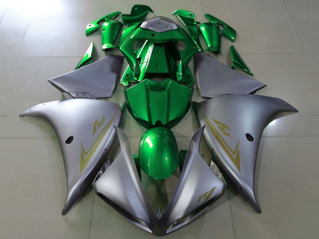 Lojas Carenagens Moto Yamaha YZF 1000 R1 2012-2014 - Prata Fosco Verde