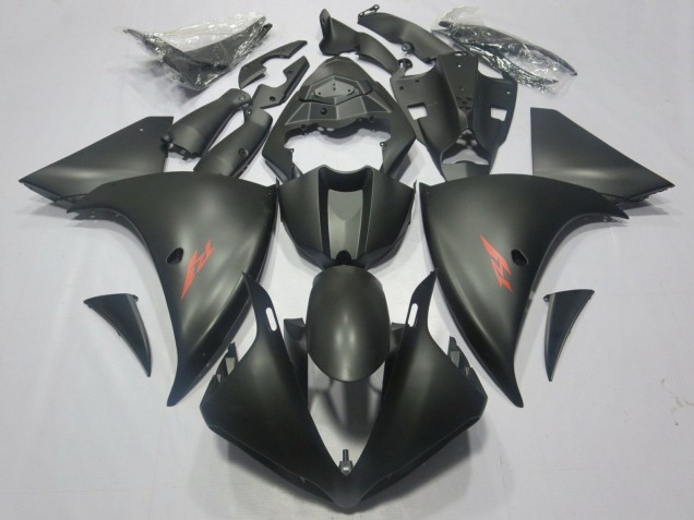 Lojas Carenagens Moto Yamaha YZF 1000 R1 2012-2014 - Preto Fosco Vermelho Decal