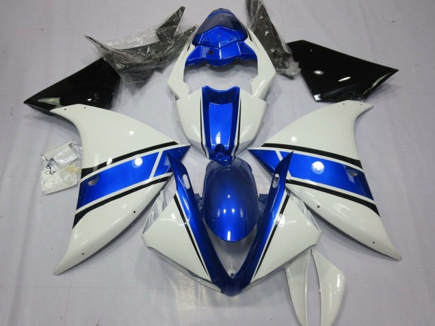Lojas Carenagens Moto Yamaha YZF 1000 R1 2012-2014 - Branco Azul Preto