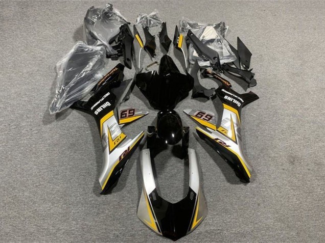 Lojas Carenagens Moto Yamaha YZF 1000 R1 2015-2019 - Prata Amarelo Preto Brilhante