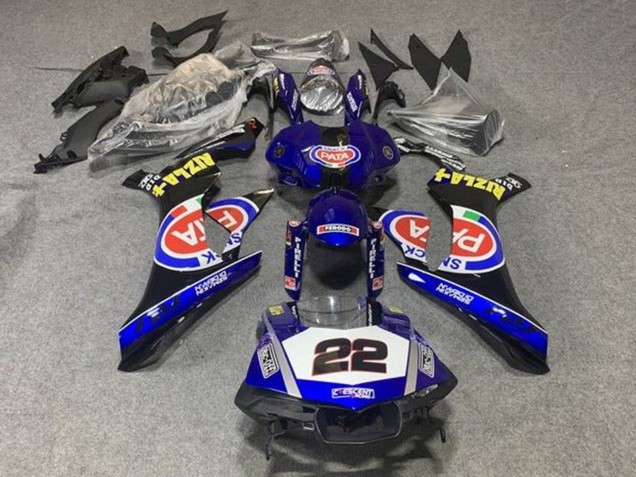 Lojas Carenagens Moto Yamaha YZF 1000 R1 2015-2019 - Azul Branco Preto Vermelho Pata 22