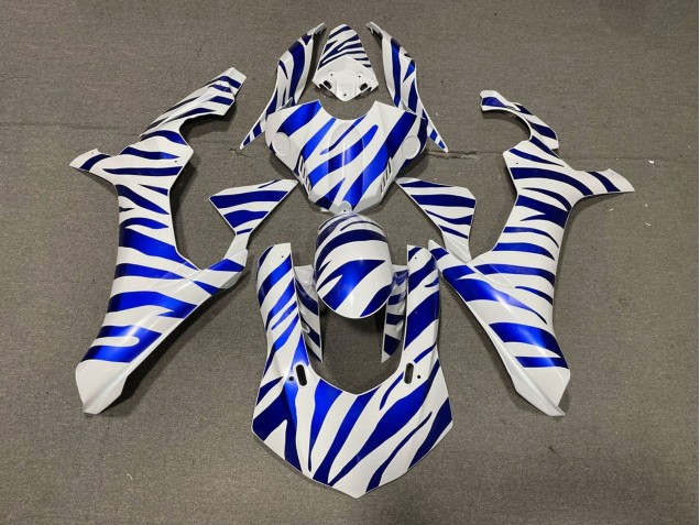Lojas Carenagens Moto Yamaha YZF 1000 R1 2015-2019 - Branco Azul Zebra