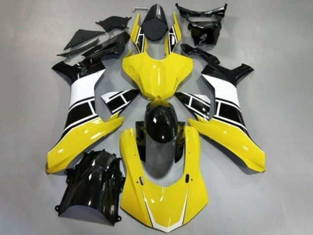 Lojas Carenagem Moto Yamaha YZF 1000 R1 2015-2019 - Amarelo Branco Preto