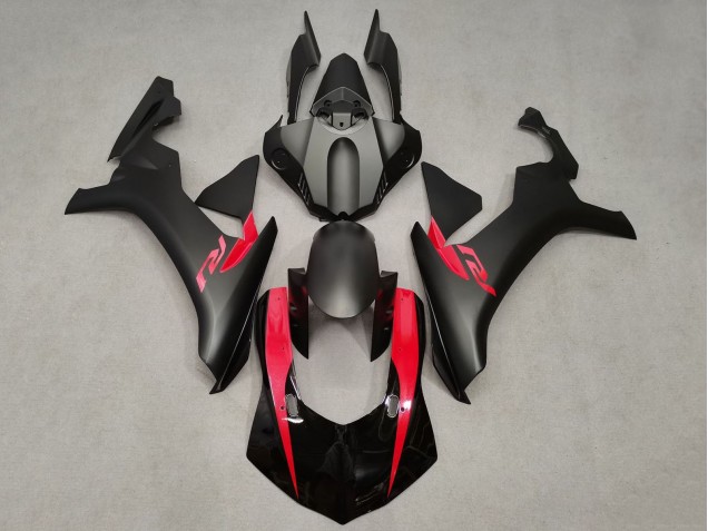 Lojas Carenagens Moto Yamaha YZF 1000 R1 2015-2019 - Preto Fosco Preto Brilhante Vermelho