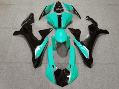 Lojas Carenagens Moto Yamaha YZF 1000 R1 2015-2019 - Turquoise Azul Preto Brilhante