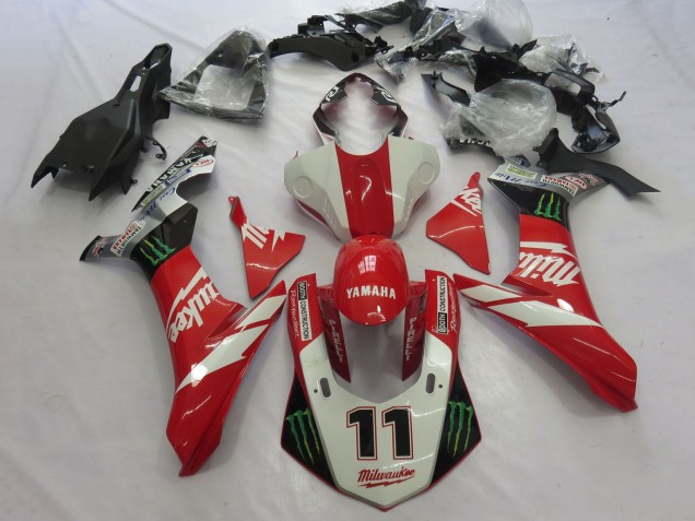 Lojas Carenagens Moto Yamaha YZF 1000 R1 2015-2019 - Branco Vermelho Preto Verde Monstro Milwaukee 11