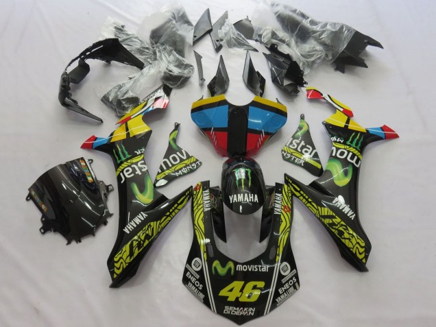 Lojas Carenagens Moto Yamaha YZF 1000 R1 2015-2019 - Amarelo Azul Vermelho Preto Verde Monstro MoviStar Semakin Didepan ENEOS 46