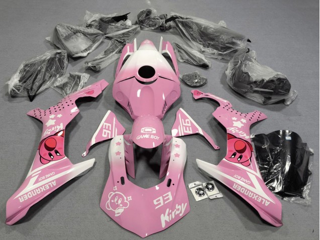 Lojas Carenagens Moto Yamaha YZF 1000 R1 2020-2025 - Rosa Branco Kirby