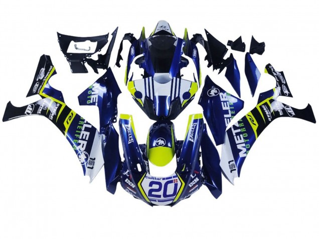 Lojas Carenagens Moto Yamaha YZF 1000 R1 2020-2025 - Branco Azul Amarelo Preto