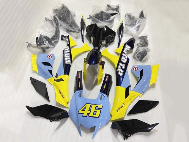 Lojas Carenagens Moto Yamaha YZF 1000 R1 2020-2025 - Azul Amarelo Preto Brilhante Moto T.P 46
