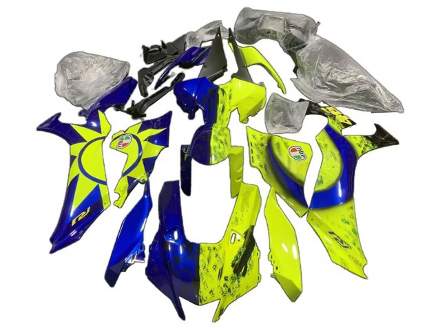 Lojas Carenagens Moto Yamaha YZF 1000 R1 2020-2025 - Azul Amarelo Sol e Lua