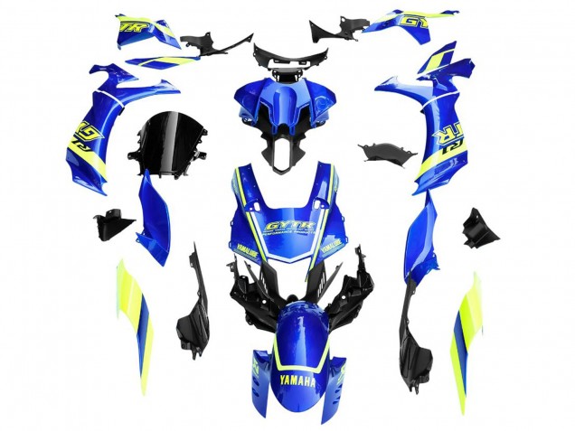 Lojas Carenagens Moto Yamaha YZF 1000 R1 2020-2025 - Azul Amarelo Branco GYTR