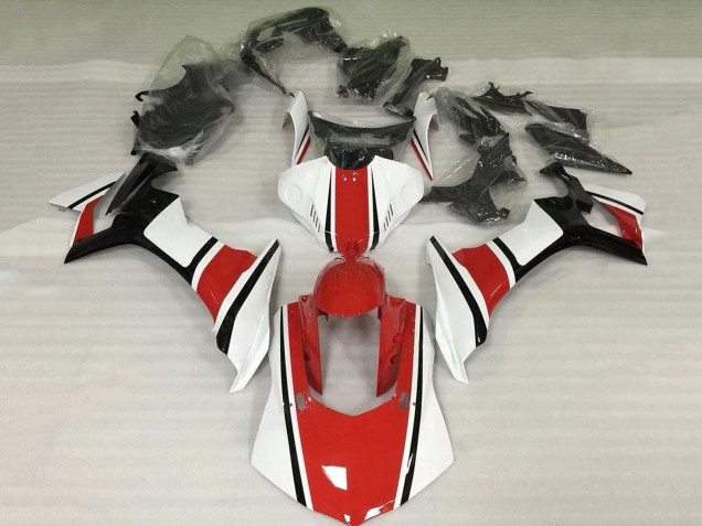 Lojas Carenagens Moto Yamaha YZF 1000 R1 2020-2025 - Branco Vermelho Preto Brilhante