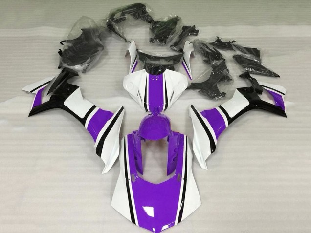 Lojas Carenagem Moto Yamaha YZF 1000 R1 2020-2025 - Branco Roxo Preto Brilhante