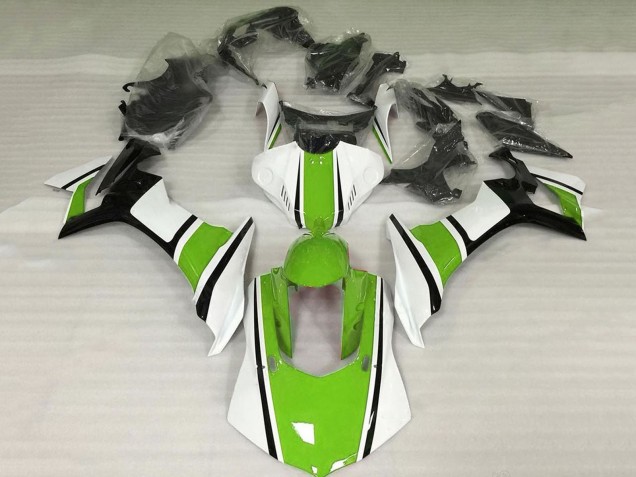 Lojas Carenagem Moto Yamaha YZF 1000 R1 2020-2025 - Branco Verde Preto Brilhante