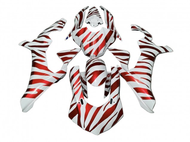 Lojas Carenagens Moto Yamaha YZF 1000 R1 2020-2025 - Branco Vermelho Zebra