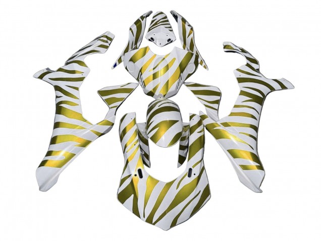 Lojas Carenagens Moto Yamaha YZF 1000 R1 2020-2025 - Branco Ouro Zebra