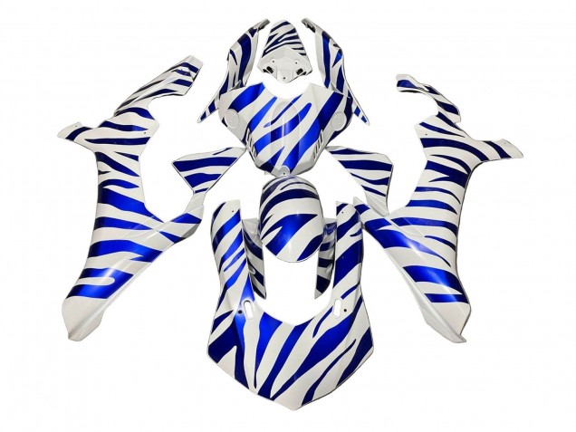 Lojas Carenagens Moto Yamaha YZF 1000 R1 2020-2025 - Branco Azul Zebra