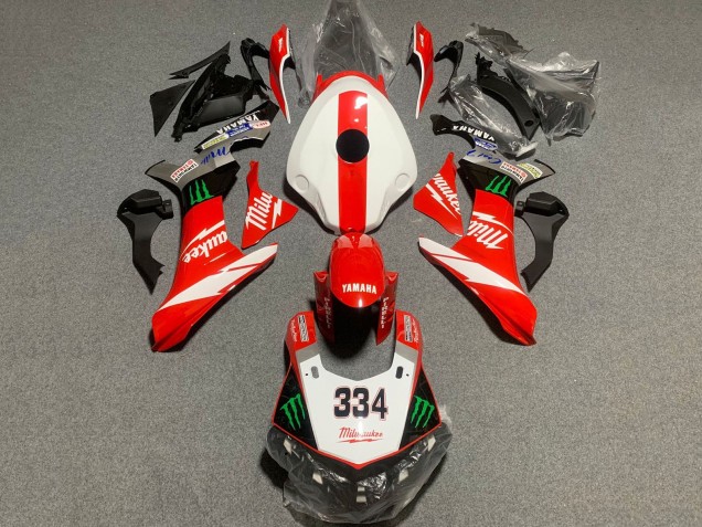 Lojas Carenagem Moto Yamaha YZF 1000 R1 2020-2025 - Branco Vermelho Preto Verde Monstro Milwaukee