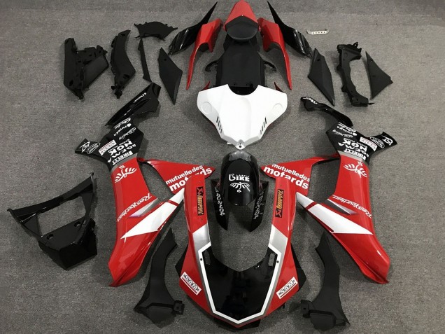 Lojas Carenagens Moto Yamaha YZF 1000 R1 2020-2025 - Vermelho Branco Preto Brilhante Sam