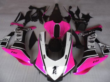 Lojas Carenagens Moto Yamaha YZF 1000 R1 2020-2025 - Rosa Branco Preto Brilhante