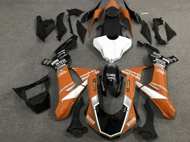 Lojas Carenagens Moto Yamaha YZF 1000 R1 2020-2025 - Laranja Branco Preto Brilhante Sam