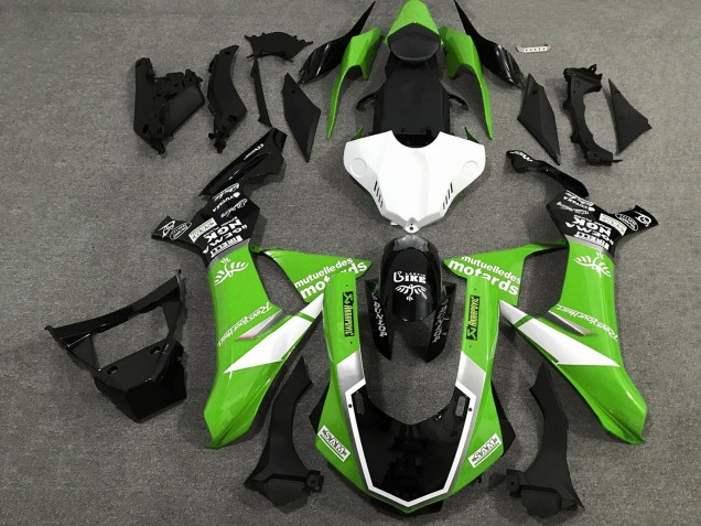 Lojas Carenagens Moto Yamaha YZF 1000 R1 2020-2025 - Verde Branco Preto Brilhante Sam