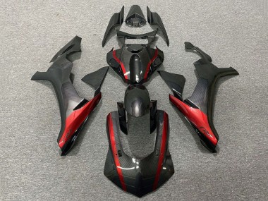 Lojas Carenagens Moto Yamaha YZF 1000 R1 2020-2025 - Falso Fibra de Carbono Vermelho
