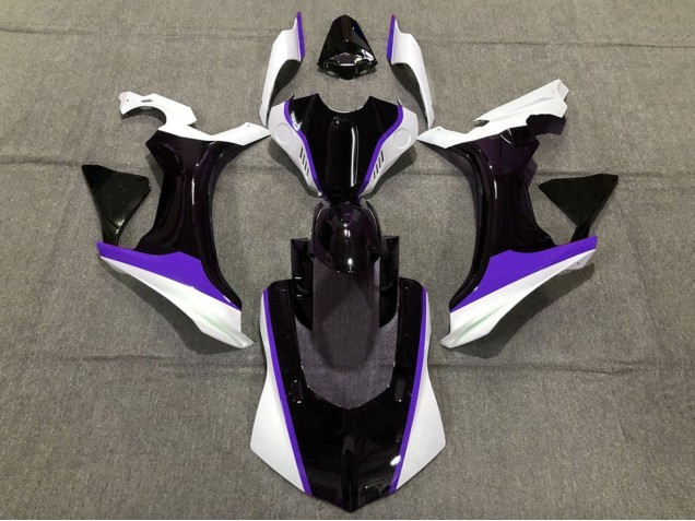 Lojas Carenagens Moto Yamaha YZF 1000 R1 2020-2025 - Branco Roxo Preto Brilhante