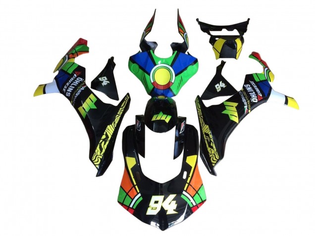 Lojas Carenagens Moto Yamaha YZF 1000 R1 2020-2025 - Azul Verde Amarelo Vermelho Preto Roda das Cores 94