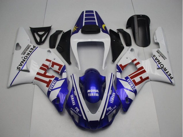 Lojas Carenagens Moto Yamaha YZF 1000 R1 1998-1999 - Branco Azul Vermelho Amarelo Fiat Petronas Motul