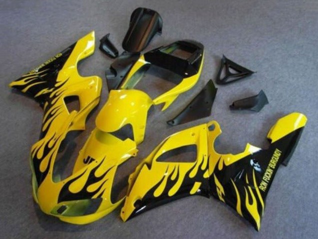 Lojas Carenagens Moto Yamaha YZF 1000 R1 1998-1999 - Amarelo Preto Chama