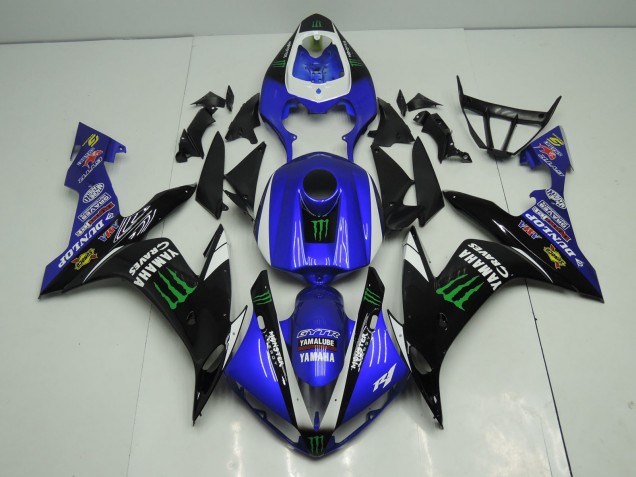 Lojas Carenagens Moto Yamaha YZF 1000 R1 2004-2006 - Azul Branco Preto Verde Monstro Energy
