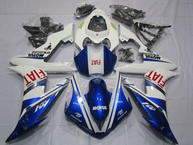 Lojas Carenagens Moto Yamaha YZF 1000 R1 2004-2006 - Branco Azul Vermelho Fiat Motul